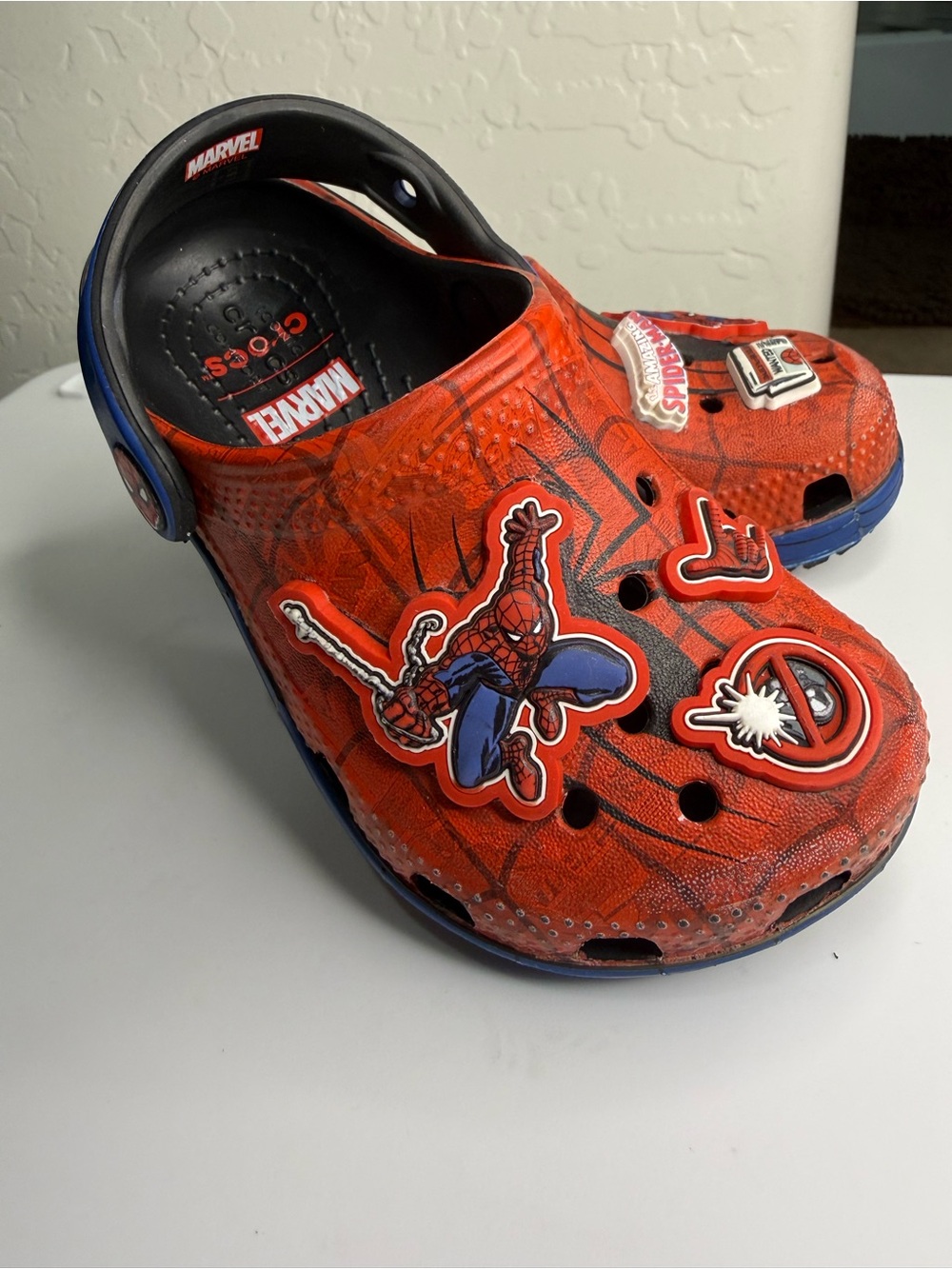 Marvel Spider-Man Red and Blue Kids Crocs with Character Charms